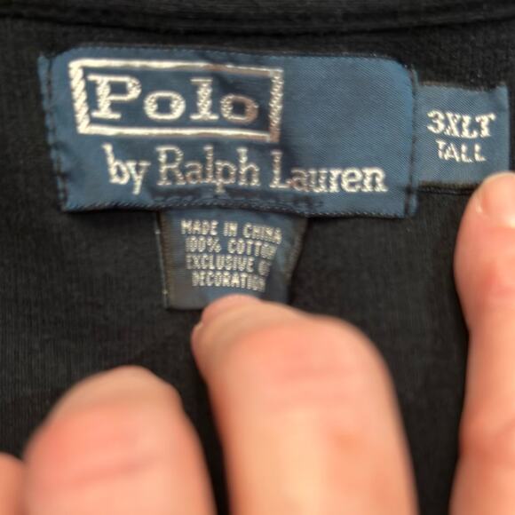 Polo Ralph Lauren Black Quarter-Zip Pullover in a Mens Size 3XLT - Picture 3 of 7